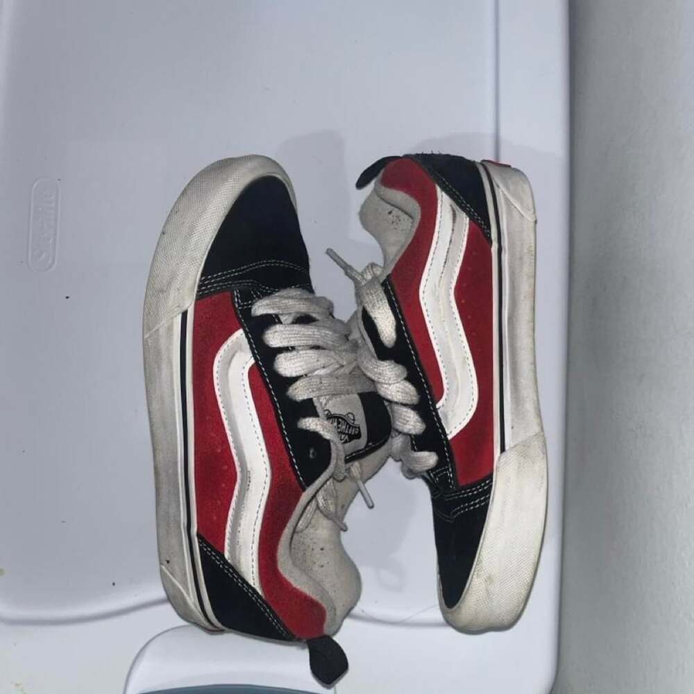 Vans Old Skool Skate Shoes Red Black White Size 5 Men 6.5 Women